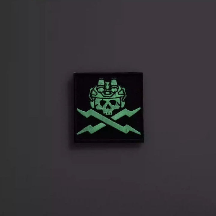 Calavera de Relámpagos Luminous Embroidered Morale Patch - 40MAX - Find your missing piece here