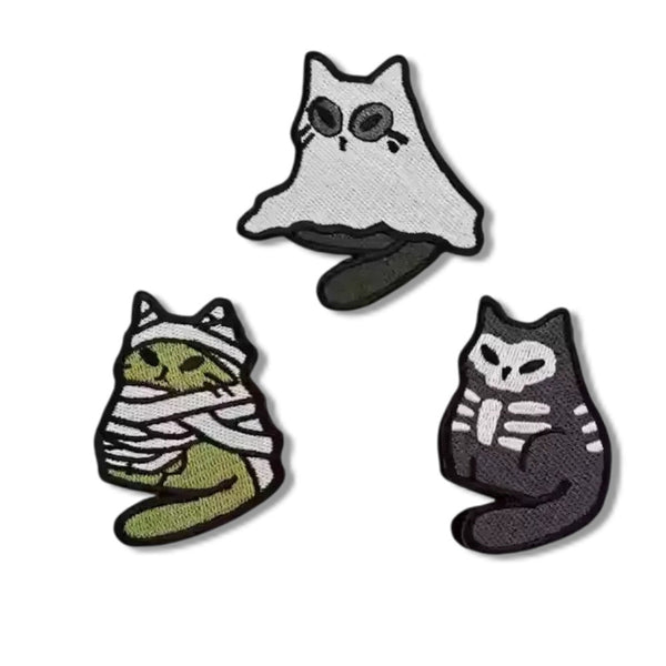 Glow in the Dark Cat Embroidered Velcro Patch - 40MAX - Find your missing piece here