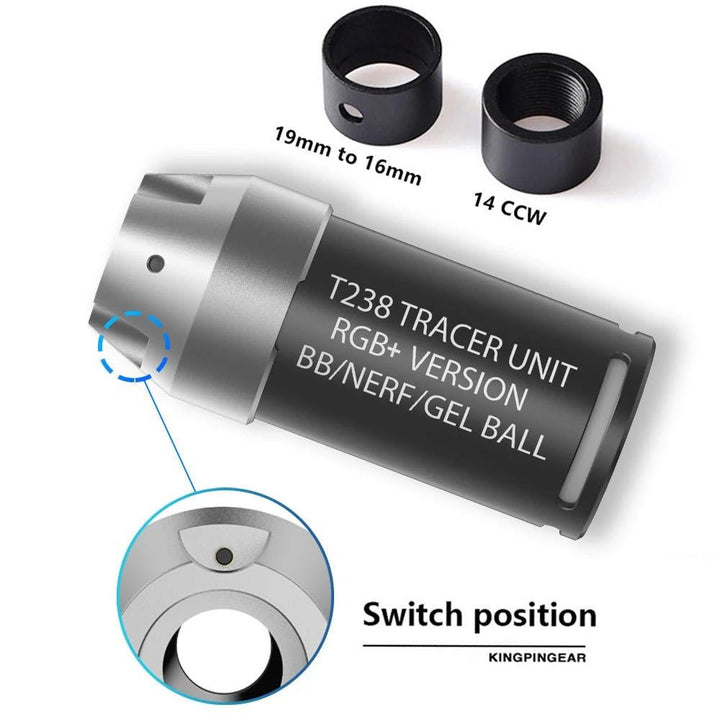 T238 Spitfire Tracer Unit RGB+ Version for Nerf Darts/Gel Ball Blaster /Airsoft - 40MAX - Find your missing piece here