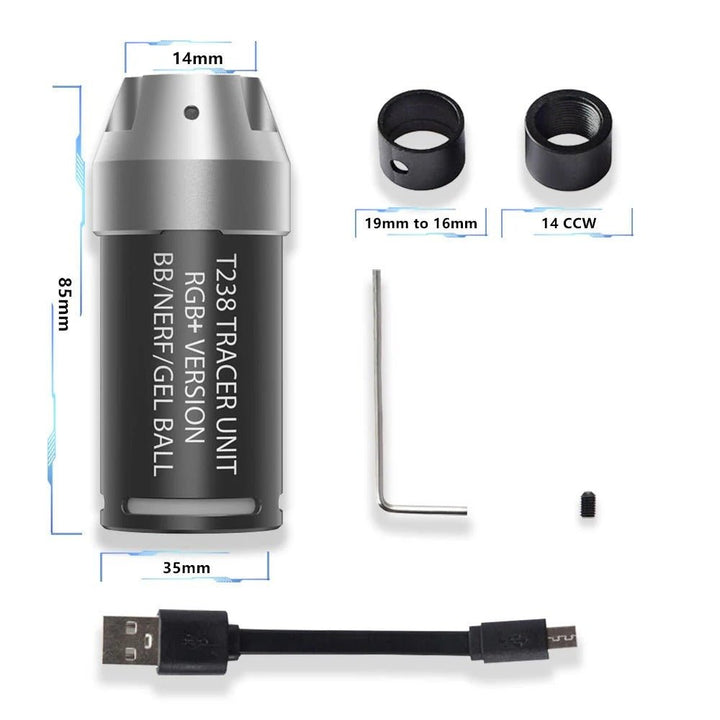 T238 Spitfire Tracer Unit RGB+ Version for Nerf Darts/Gel Ball Blaster /Airsoft - 40MAX - Find your missing piece here