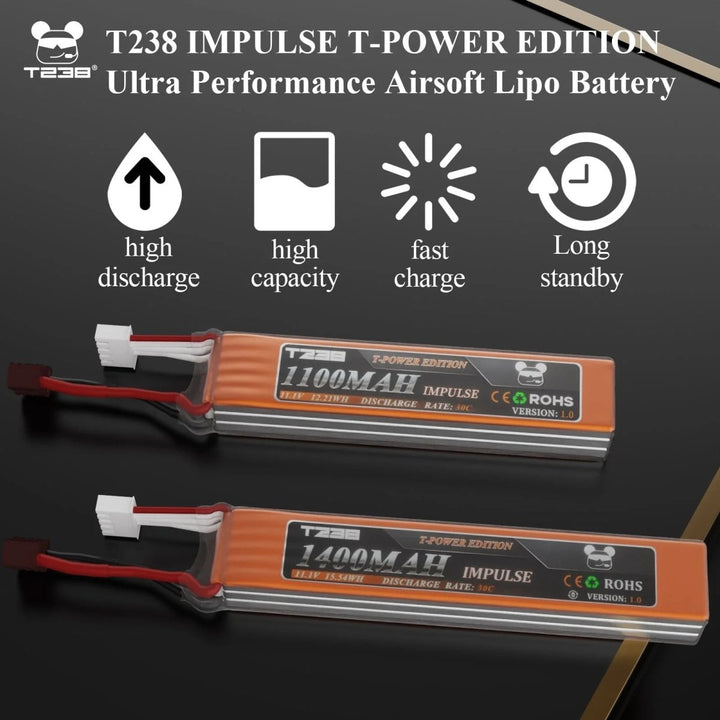 T238 Ultra Performance Airsoft lipo Battery - 40MAX - Find your missing piece here